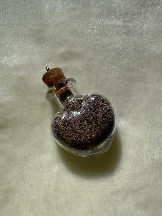 Heart Jar of Garnet Sand